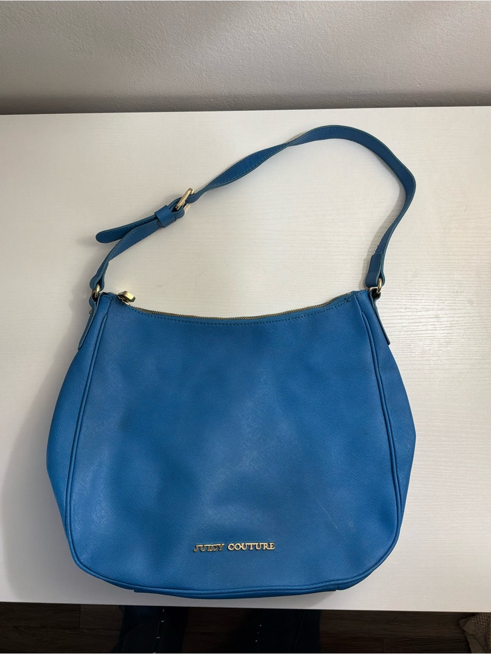 Juicy Couture Bright Blue Leather Shoulder Hobo